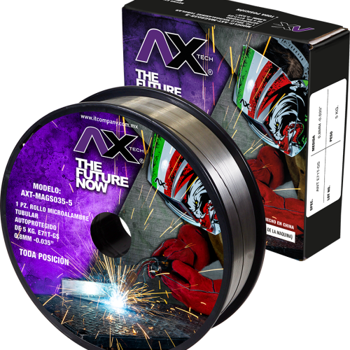 ROLLO DE MICROALAMBRE TUBULAR (NO GAS), 4.5KG, 0.035" E71T-GS