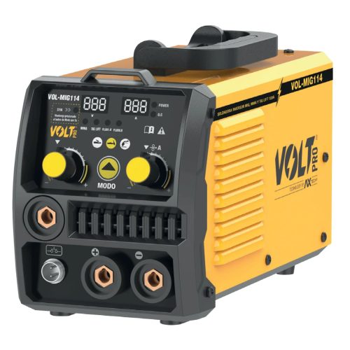 VOL-MIG114 SOLDADORA INVERTER FLUX MIG NO GAS, ELECTRODO Y TIG LIFT 40-120A 120V 2 DISPLAY