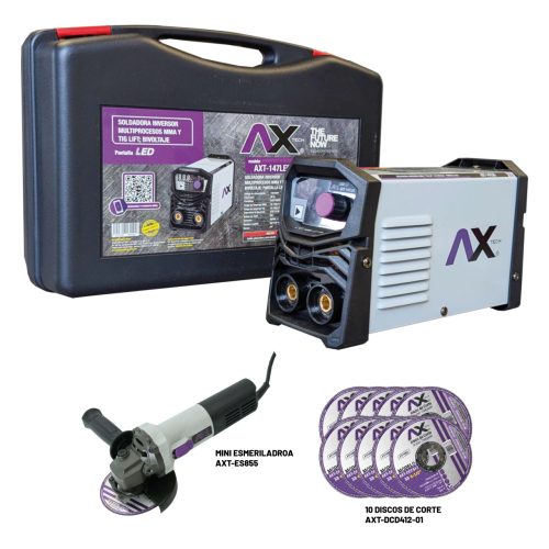 AXT-147LED-C4 SOLDADORA INVERSOR MMA/TIG LIFT 140A, BI VOLTAJE 110/220V