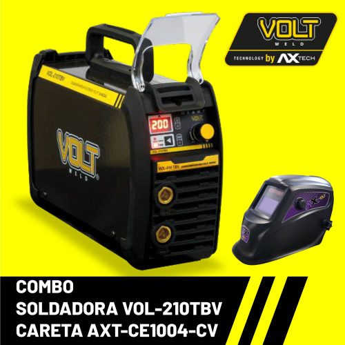 ​​VOL-P210TBV COMBO SOLDADORA INVERSOR ELECTRODO Y TIG LIFT 200A Y CARETA
